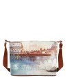  Ynot - Borsa Hobo Tg. L in Ecopelle Stampa Città Yesbag