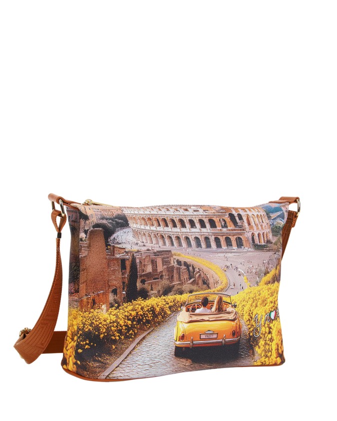  Ynot - Borsa Hobo Tg. L in Ecopelle Stampa Città Yesbag
