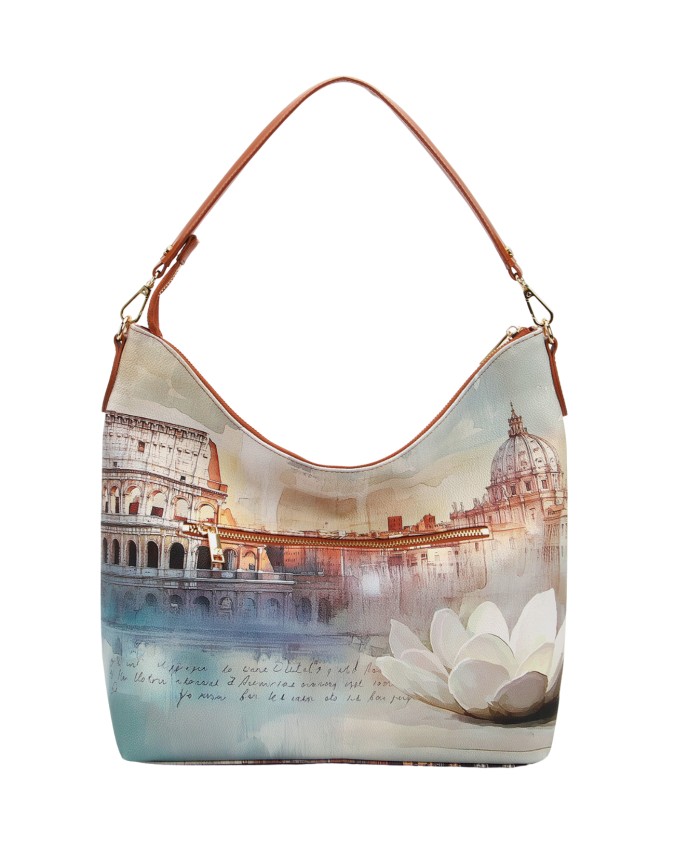  Ynot - Borsa a Spalla Hobo in Ecopelle con Manico Singolo