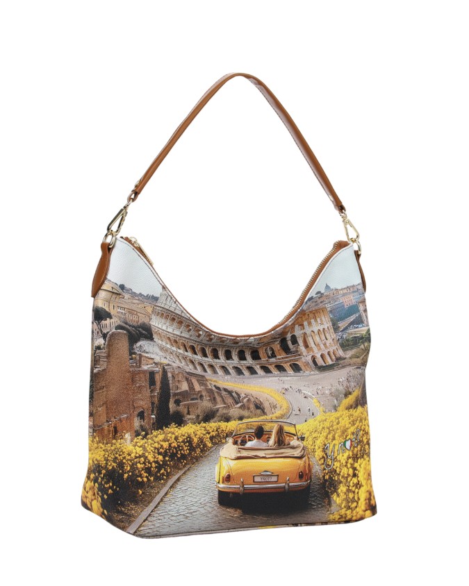  Ynot - Borsa a Spalla Hobo in Ecopelle con Manico Singolo