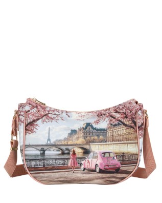  Ynot - Borsa a Sacca con Tracolla in Ecopelle Stampa Città