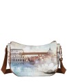  Ynot - Borsa a Sacca con Tracolla in Ecopelle Stampa Città