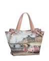  Ynot - Tote Bag Tg. M in Ecopelle Stampa Città Yesbag