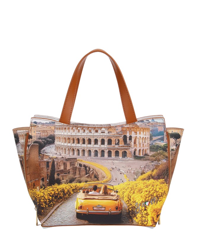  Ynot - Tote Bag Tg. M in Ecopelle Stampa Città Yesbag