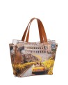  Ynot - Tote Bag Tg. M in Ecopelle Stampa Città Yesbag
