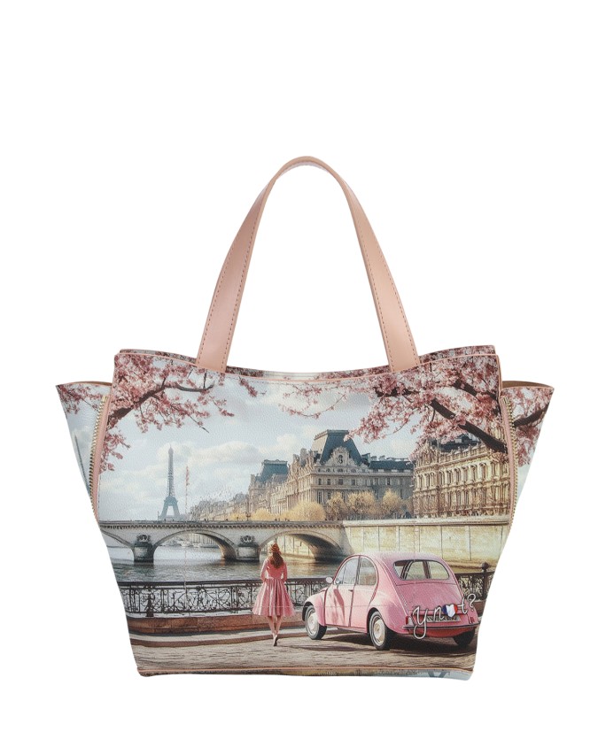  Ynot - Tote Bag Tg. M in Ecopelle Stampa Città Yesbag