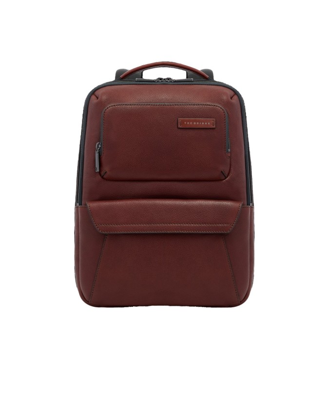  The Bridge - Zaino in pelle uomo con tasche frontali Ludovico