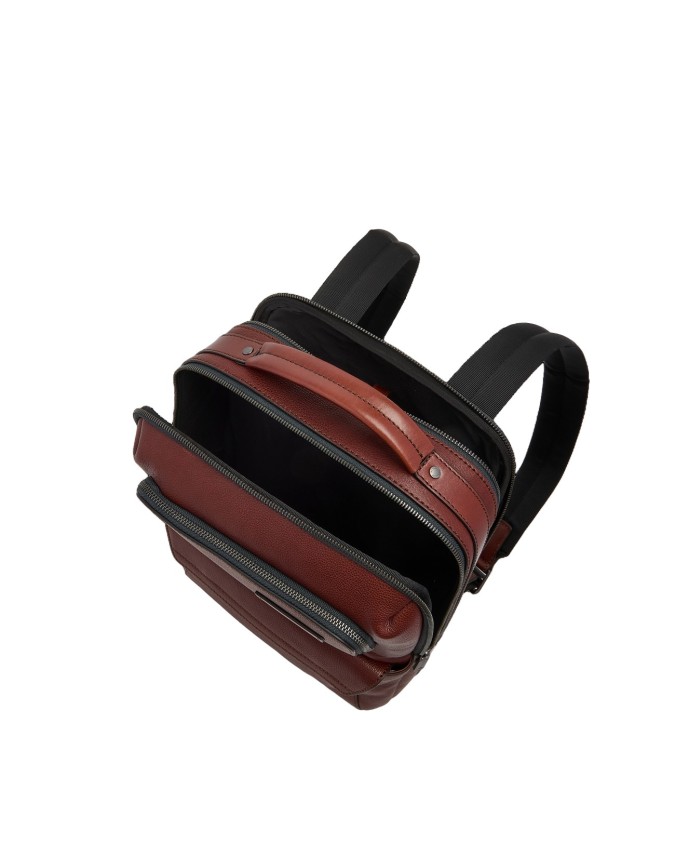  The Bridge - Zaino in pelle uomo con tasche frontali Ludovico