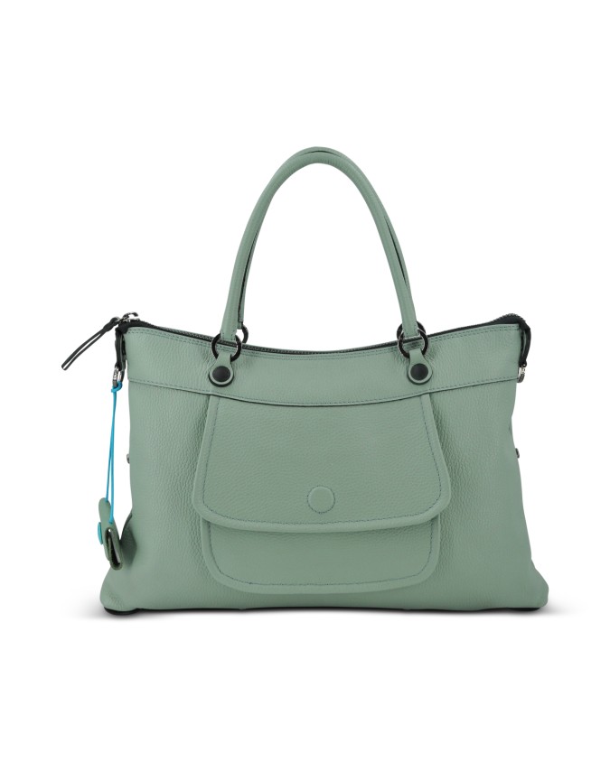 Gabs - Borsa piatta in pelle con tasca esterna Tg. 