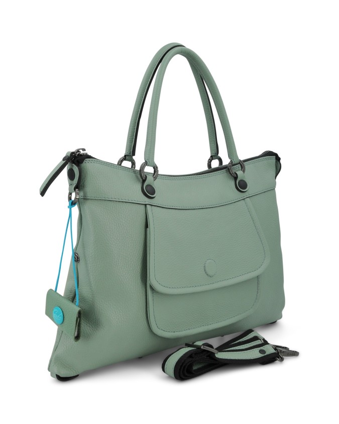  Gabs - Borsa piatta in pelle con tasca esterna Tg. 