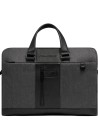  Piquadro - Cartella 2 comparti PC 15,6'' in pelle e tessuto