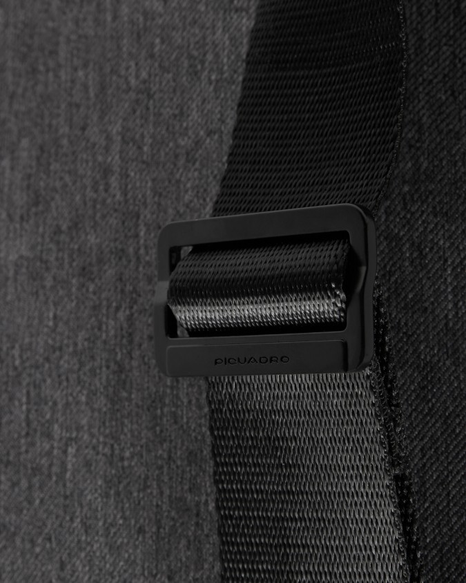  Piquadro - Cartella 2 comparti PC 15,6'' in pelle e tessuto