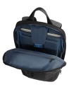  Piquadro - Zaino slim in tessuto e pelle espandibile porta pc