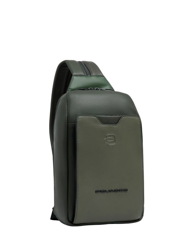  Piquadro - Zaino monospalla uomo in pelle porta iPad®mini AEL