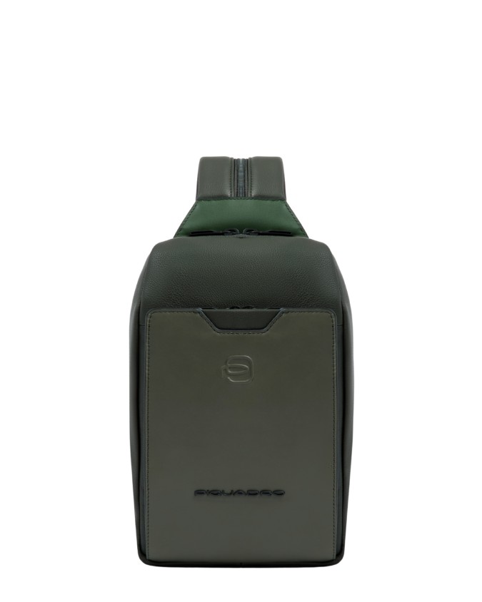  Piquadro - Zaino monospalla uomo in pelle porta iPad®mini AEL