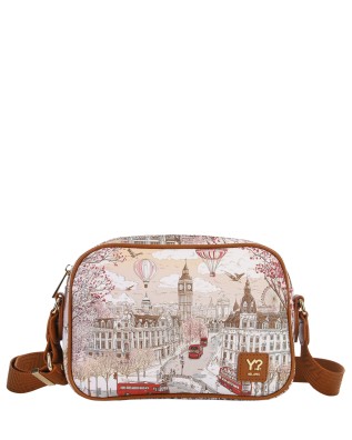 Ynot - Camera Bag with Back Pocket, Stylized City Print...