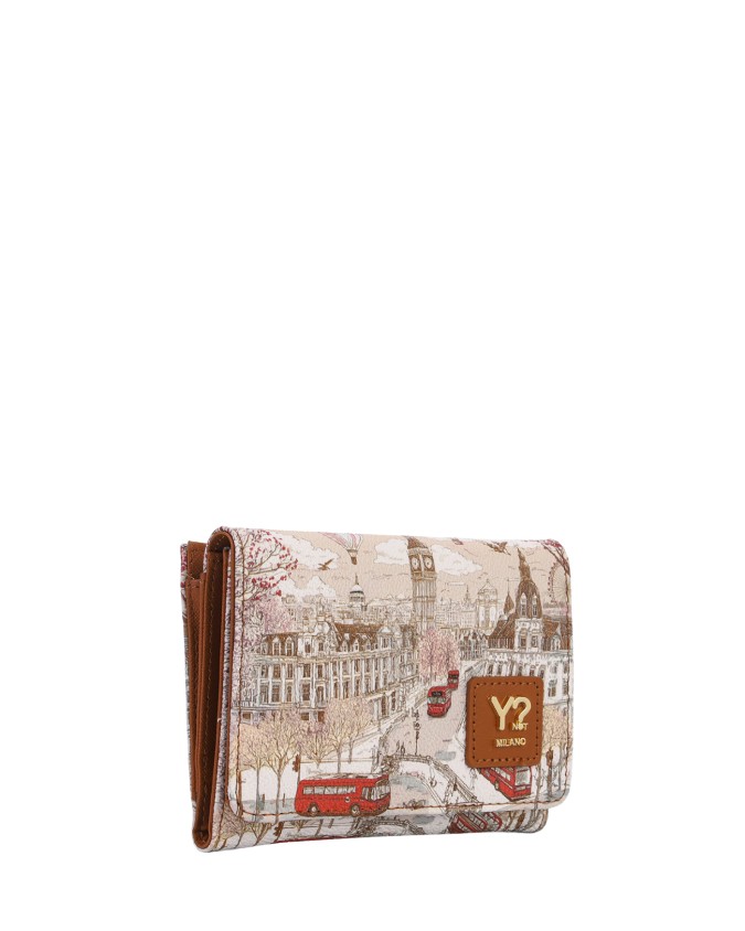  Ynot - Portafoglio Donna con Patta in Ecopelle con Stampa