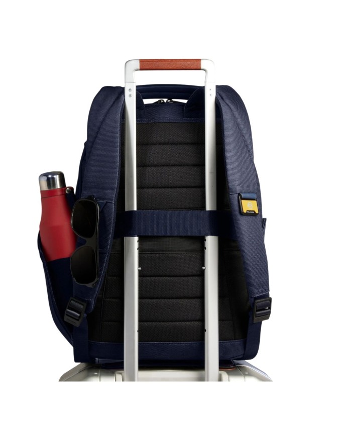  Piquadro - Zaino da viaggio porta pc 15,6" in pelle e tessuto