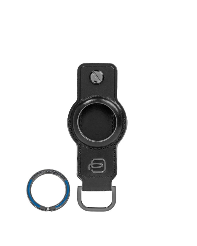  Piquadro - Portachiavi in pelle per AirTag® e CONNEQU Blue