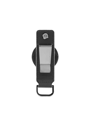 Piquadro - Leather keychain for AirTag® and CONNEQU Blue... 2
