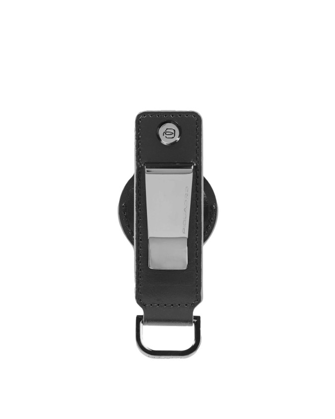  Piquadro - Portachiavi in pelle per AirTag® e CONNEQU Blue