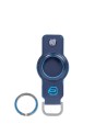 Piquadro - Leather keychain for AirTag® and CONNEQU Blue Square
