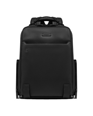 Piquadro - Zaino grande da viaggio in pelle porta pc 15.6'' 3 scomparti Bagmotic