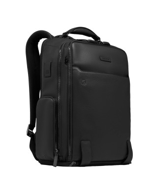 Piquadro - Zaino grande da viaggio in pelle porta pc 15.6'' 3 scomparti Bagmotic 2