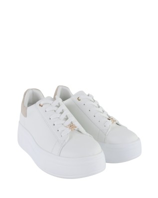  Ynot - Sneakers Donna Platform in Pelle con Charm Decorativo