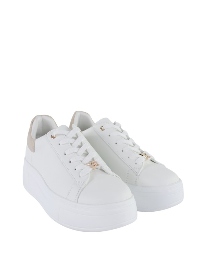  Ynot - Sneakers Donna Platform in Pelle con Charm Decorativo