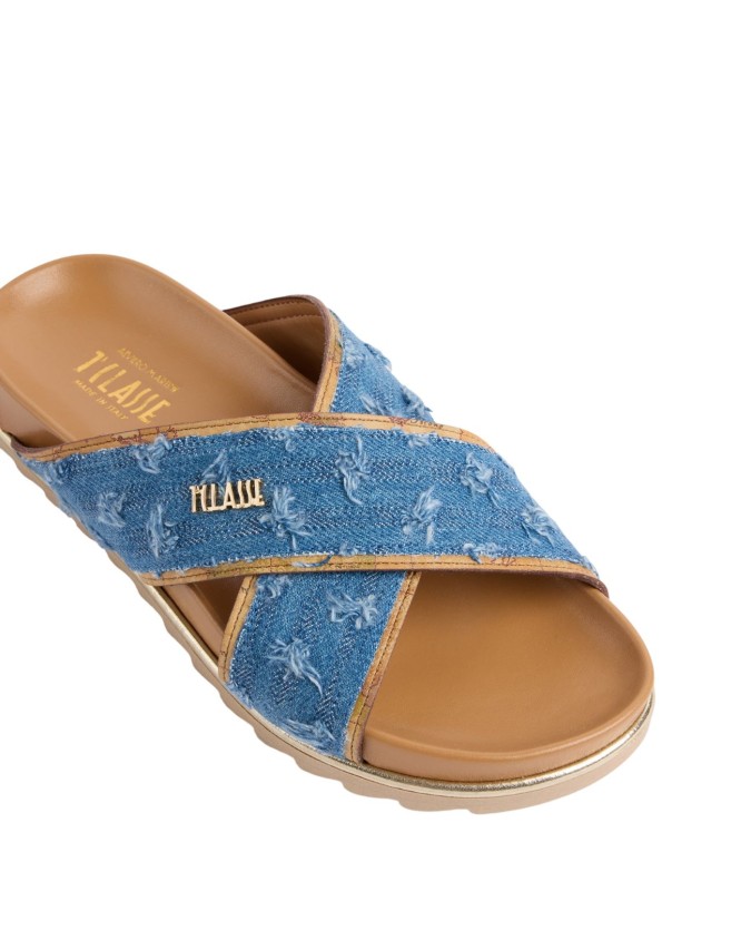  Alviero Martini Prima Classe - Sandali incrociati in denim