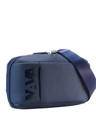 Nava - Cross Polyester Organized Belt Bag - BLUE/LIGHT GREY