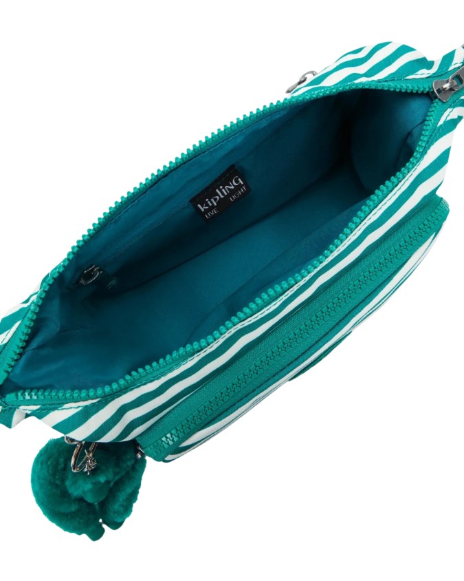  Kipling - Borsa a tracolla piccola in nylon riciclato stampa
