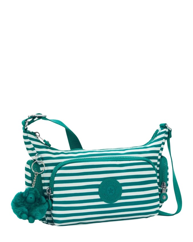  Kipling - Borsa a tracolla piccola in nylon riciclato stampa