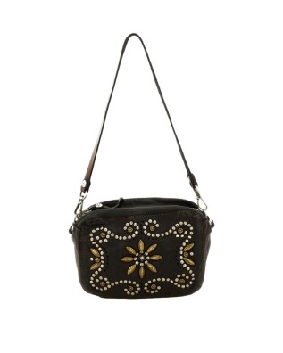 Campomaggi – Borsa a tracolla camera bag in pelle con borchie e traforatura Kate 2