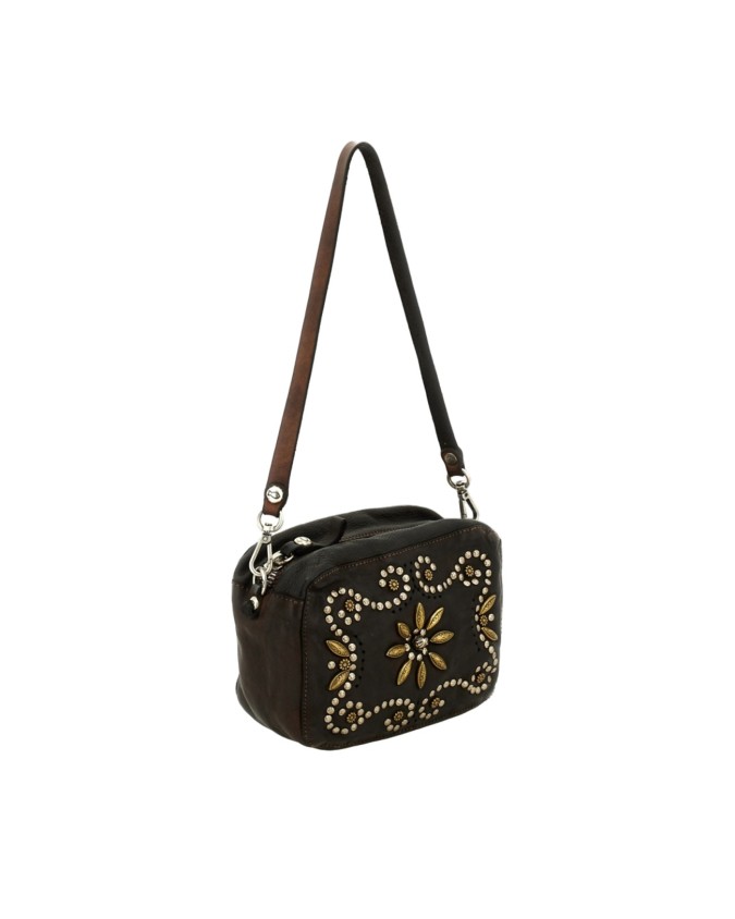  Campomaggi – Borsa a tracolla camera bag in pelle con borchie