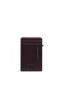 Piquadro - Porta carte di credito in pelle e metallo con
