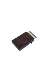  Piquadro - Porta carte di credito in pelle e metallo con