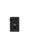  Piquadro - Porta carte di credito in pelle e metallo con