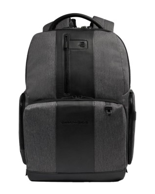 Piquadro - Iconic all-tech leather and fabric backpack:...