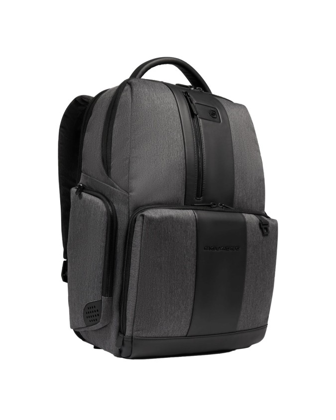  Piquadro - Zaino iconico all-tech in pelle e tessuto Bagmotic