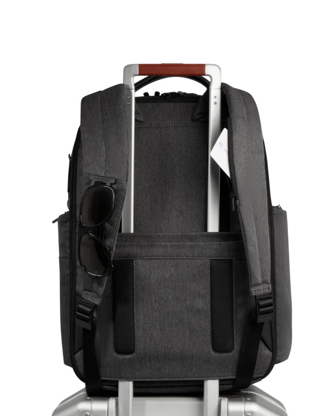  Piquadro - Zaino iconico all-tech in pelle e tessuto Bagmotic