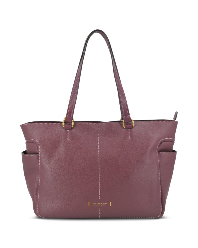  The Bridge - Borsa in pelle shopper con tasche laterali Letizia