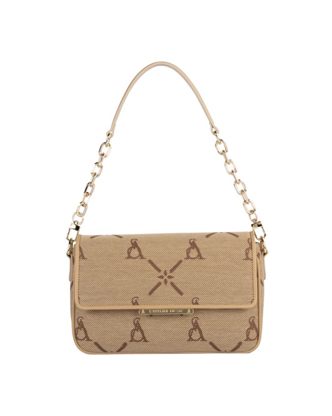  Atelier du Sac - Borsa a spalla in tessuto jacquard con patta