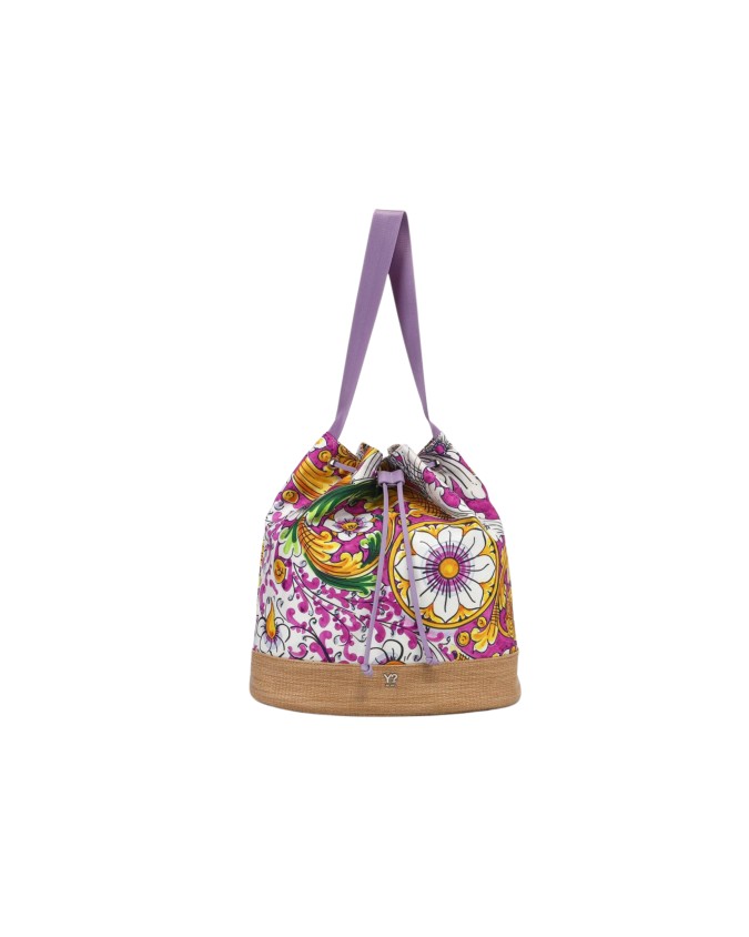 Ynot- Borsa Secchiello Donna floreale in poliestere Ortigia
