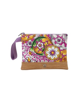 Ynot - Clutch Donna in poliestere con fiori Ortigia