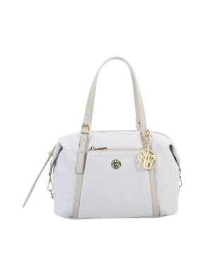  Ynot - Borsa Donna Boston in tessuto ed ecopelle Cloud