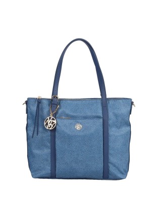  Ynot - Borsa shopping squadrata in tessuto ed ecopelle Cloud