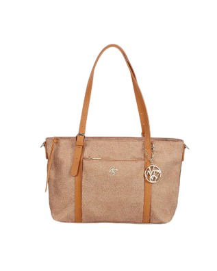  Ynot - Borsa Donna shopper in tessuto ed ecopelle con tracolla 2