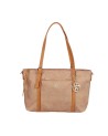  Ynot - Borsa Donna shopper in tessuto ed ecopelle con tracolla